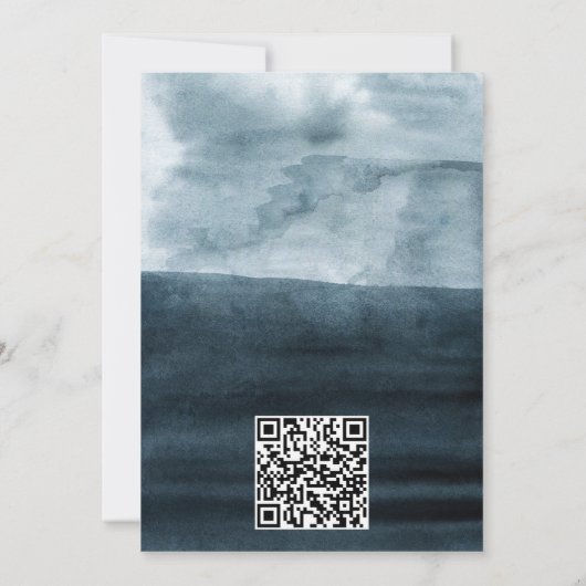 Rustieke Blue Mountain Waterverf Save the Date (Achterkant)