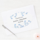 Rustieke Bluebells Blue Floral Dank je wel Ovale Sticker (Envelop)