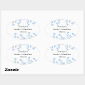 Rustieke Bluebells Blue Floral Dank je wel Ovale Sticker (Vel)