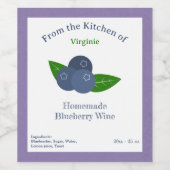 Rustieke Blueberry wijnfles Label Sticker (Enkel label)