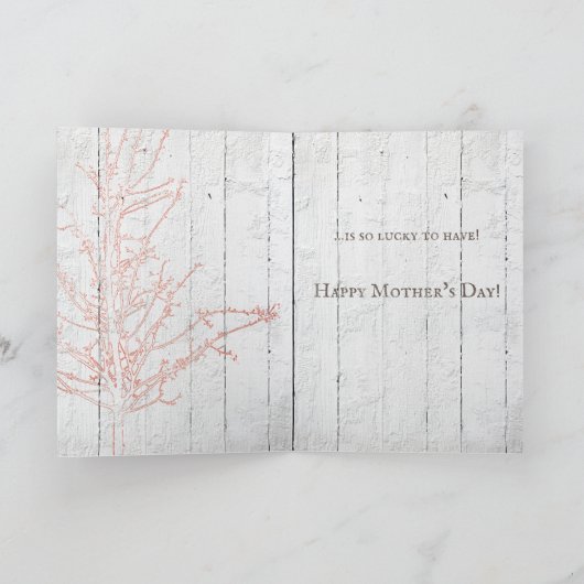 Rustieke Bluebird Nest Moederdag Kaart (Binnen)