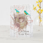 Rustieke Bluebird Nest Moederdag Kaart (Gele Bloem)