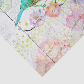 Rustieke Bluebird Pink Hydrangea Floral Monogramme Tissuepapier