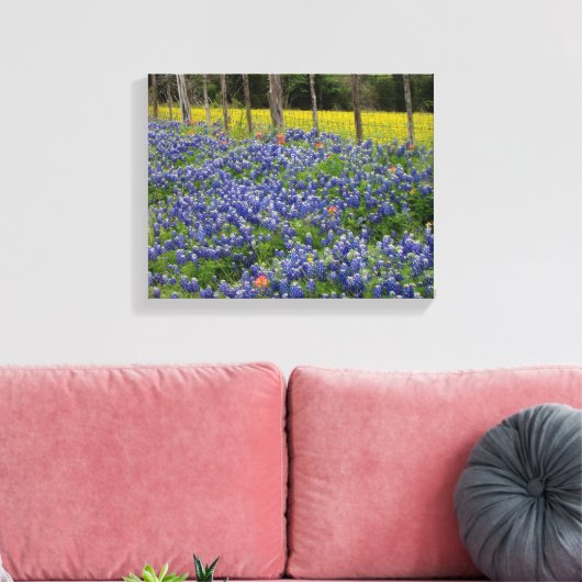 Rustieke Bluebonnets Canvas Afdruk (Insitu (Woonkamer))