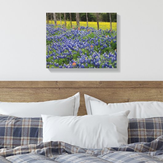 Rustieke Bluebonnets Canvas Afdruk (Insitu (Slaapkamer))