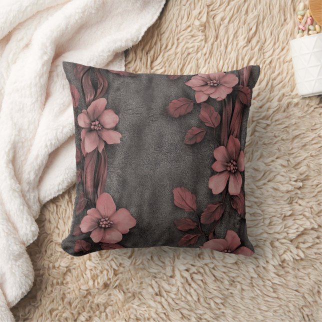 Rustieke Blush Bloem Linen Patroon (8) Kussen (Deken)
