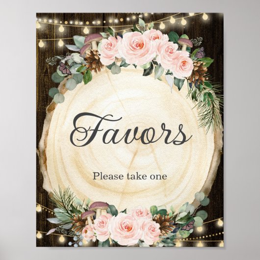 Rustieke Blush Bloemen Betoverde Bos Favorieten Te Poster (Voorkant)