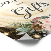 Rustieke Blush Bloemen Betoverde Bos Kaarten & Ges Poster (Hoek)