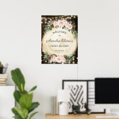 Rustieke Blush Bloemen Betoverde Bos Zoet Zestien Poster (Thuiskantoor)