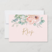 Rustieke Blush Bloemen Bruiloft Maaltijd Keuze RSV RSVP Kaartje (Achterkant)