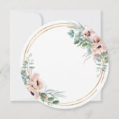 Rustieke Blush Bloemen Eucalyptus Bruiloft Gouden Kaart (Achterkant)