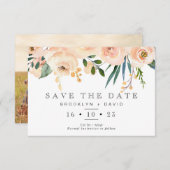 Rustieke Blush Bloemen Huwelijk Save The Date Kaar Kaart (Voorkant / Achterkant)