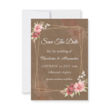 Rustieke Blush Bloemen Save The Date Kaart