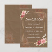 Rustieke Blush Bloemen Save The Date Kaart (Voorkant / Achterkant)