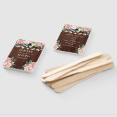 Rustieke Blush Bloemen String Lights Wedding Handwaaier (Niet-gemonteerd)