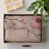 Rustieke Blush Bloemenpatroon Linnen (4) Tissuepapier (Geschenk)