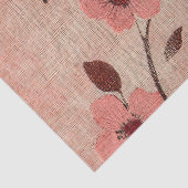 Rustieke Blush Bloemenpatroon Linnen (4) Tissuepapier (Detail)