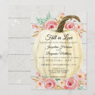 Rustieke Blush Bloemige Witte Pompoen en Shiplap H Kaart