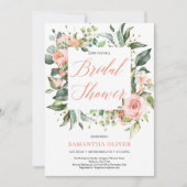 Rustieke blush bloesemkrans groen Vrijgezellenfees Kaart (Voorkant)