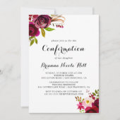 Rustieke Blush Bourgogne Bloemen Bevestiging Kaart (Voorkant)