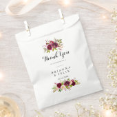 Rustieke Blush Bourgondië Floral Dank u bruiloft Bedankzakje (Geknipt)