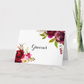 Rustieke Blush Bourgondië gevouwen bruiloft Gracia Bedankkaart (Voorkant)