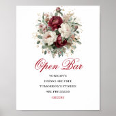 Rustieke Blush Bourgondië Open Bar Poster Decorati (Voorkant)