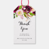 Rustieke Blush Bourgondische bloemenbruiloft dank  Cadeaulabel (Voorkant)