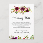 Rustieke Blush Bourgondische bloemenbruiloft goed  Informatiekaartje (Voorkant)