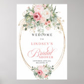 Rustieke Blush en Gouden Bruiloftsontvangst Poster (Voorkant)