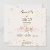 Rustieke Blush & Gouden Bloem Boho Bewaar de Datum (Achterkant)
