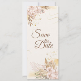 Rustieke Blush & Gouden Bloem Boho Bewaar de Datum Kaart