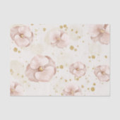 Rustieke Blush & Gouden Bloem Boho Cadeaupapier Tissuepapier (Voorkant)