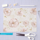 Rustieke Blush & Gouden Bloem Boho Cadeaupapier Tissuepapier (Craft)