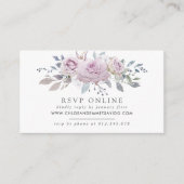 Rustieke Blush Paarse Bloemen Bruiloft Website RSV Informatiekaartje (Voorkant)