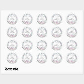 Rustieke Blush Paarse Rozen krans bruiloft gunst Ronde Sticker (Vel)