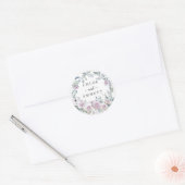 Rustieke Blush Paarse Rozen krans bruiloft gunst Ronde Sticker (Envelop)