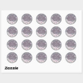 Rustieke Blush Paarse Rozen krans bruiloft gunst Ronde Sticker (Vel)