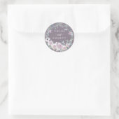Rustieke Blush Paarse Rozen krans bruiloft gunst Ronde Sticker (Tas)