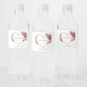 Rustieke Blush Peach Boho Rozen Elegante bruiloft Waterfles Etiket (Flessen)
