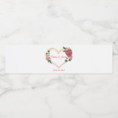 Rustieke Blush Peach Boho Rozen Elegante bruiloft Waterfles Etiket (Enkel label)