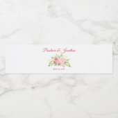 Rustieke Blush Peach Boho Rozen Elegante bruiloft Waterfles Etiket (Enkel label)
