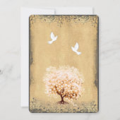 Rustieke Blush Peach Tree Dove Love Bird Wedding Kaart (Voorkant)