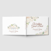 Rustieke Blush Perzik Bloemen Boho Chique Bruiloft Gastenboek (Volledig)