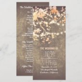 Rustieke Blush Pink Tree takken bruiloft programma Programmakaart (Voorkant / Achterkant)