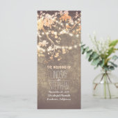 Rustieke Blush Pink Tree takken bruiloft programma Programmakaart (Staand voorkant)