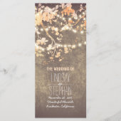 Rustieke Blush Pink Tree takken bruiloft programma Programmakaart (Voorkant)