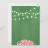 Rustieke blush pioenrozen en lichten op groen schu kaart (Achterkant)