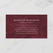 Rustieke Blush Roze Bourgondië en Paarse Bloemen Visitekaartje (Achterkant)