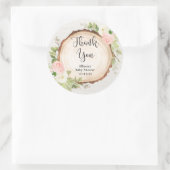 Rustieke blush roze crème bloemenhouten plak ronde sticker (Tas)